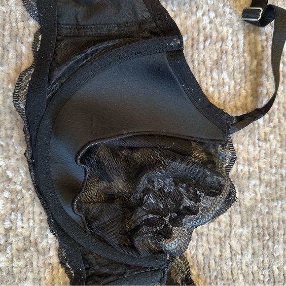 Victoria's Secret Black & Silver Dream Angels Push-Up without Padding Bra 34DDD - Picture 5 of 7